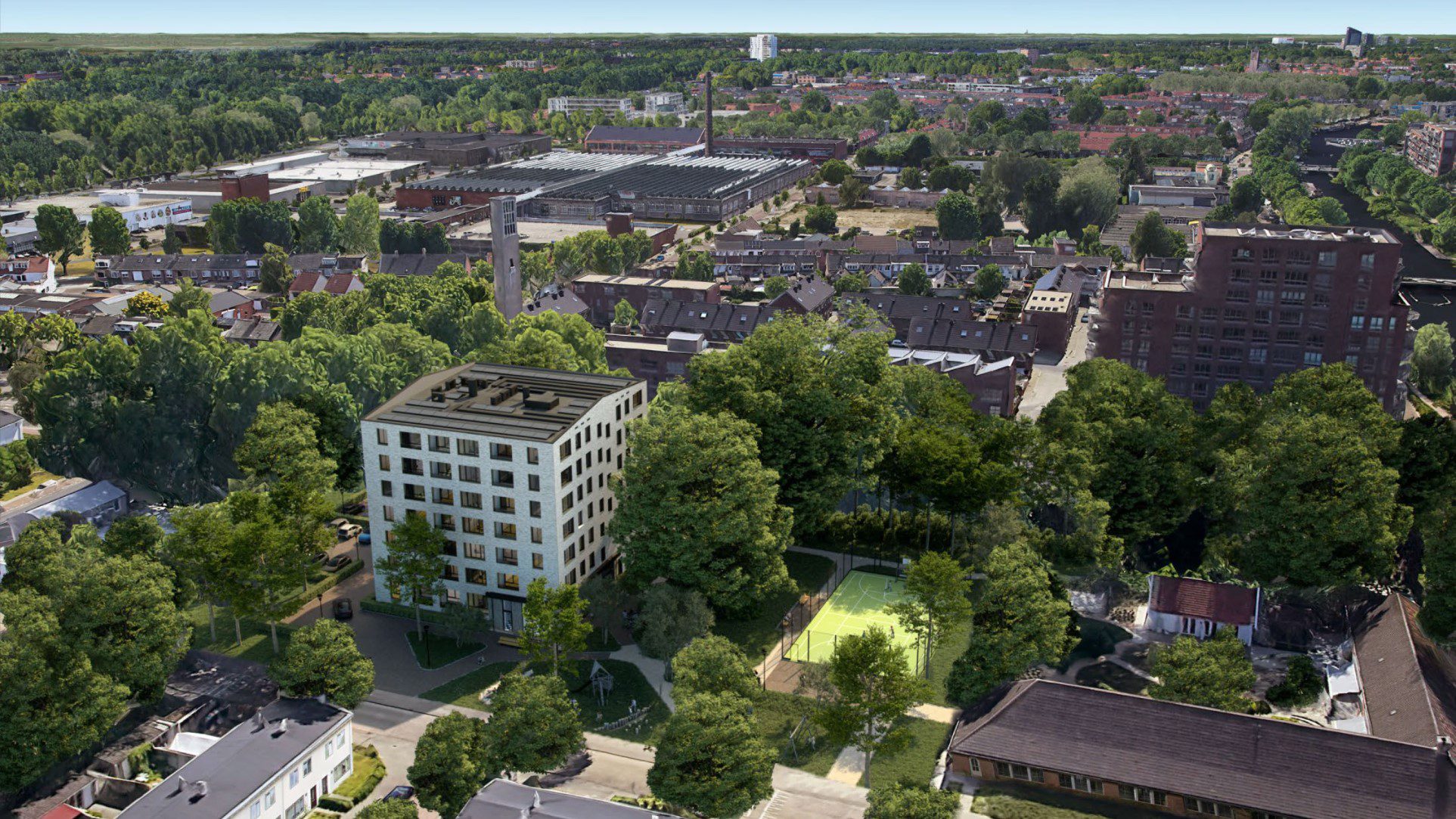 impressie Betuwestraat Tilburg vogelvlucht herzien